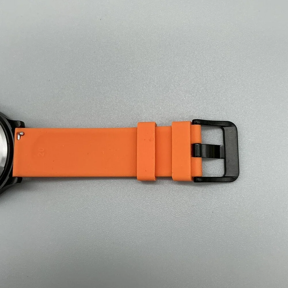 Timex Expedition Mens Watch 43mm Black Dial Orange Silicone Indiglo Date WR 50M